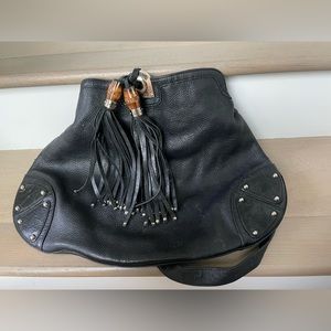 Gucci Black Leather Indy Bag